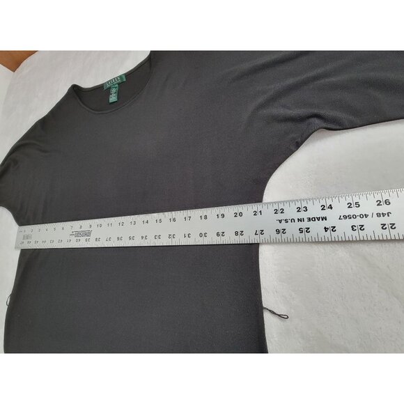 Lauren Ralph Lauren Womens Black Stretch 3/4 Dolman Sleeve Shift Dress Medium - Picture 7 of 8